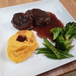 Tenderloin, Saute Brocoli and Sweet Mashed Potatoes